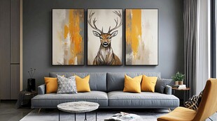 现代简约风客厅艺术挂画