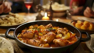 锅中美味炖菜 聚餐场景