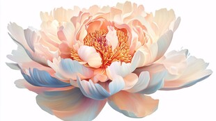 梦幻渐变粉色牡丹花