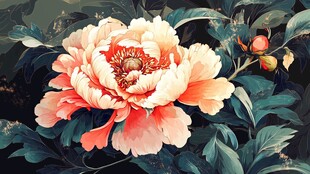 盛开的娇艳牡丹花