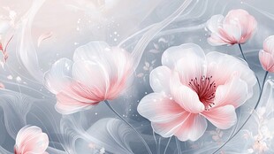 梦幻粉色花卉唯美背景图