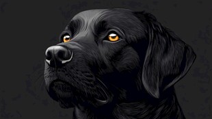 黑拉布拉多犬的凝视