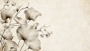 复古风银杏叶花卉背景图