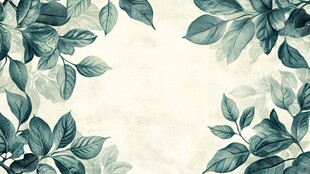 复古绿叶边框背景图