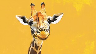 可爱长颈鹿头像插画