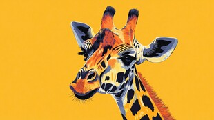 卡通风格长颈鹿的俏皮形象