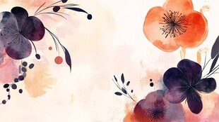 水彩花卉背景图