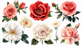 多彩花卉集合图