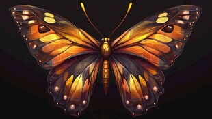 绚丽多彩蝴蝶插画艺术