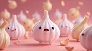 可爱萌趣大蒜卡通形象