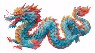 五彩斑斓中国龙形象