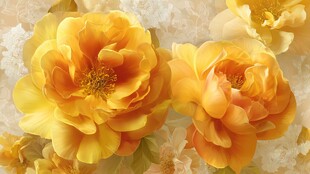 娇艳黄玫瑰绽放美好