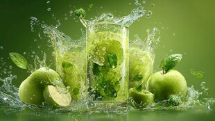 青苹果薄荷汁的清新瞬间