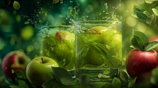 青苹果果汁与鲜果的魅力