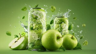 青苹果汽水的清爽瞬间