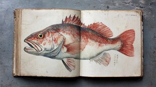 古籍中栩栩如生的红鱼插画