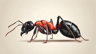 微距下的红黑相间大蚂蚁