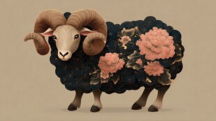 繁花覆身的独特公羊