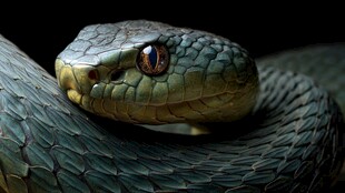 翠绿毒蛇特写 锐利之眸