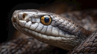 蛇的特写 锐利眼眸与纹理