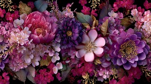 缤纷花卉绽放美丽时刻