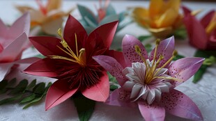 多彩手工纸艺花卉展示