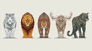 动物图案艺术插画设计