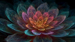 梦幻绚丽分形艺术莲花