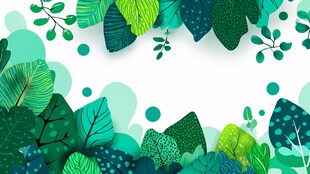 清新绿叶装饰背景图