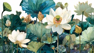 夏日荷花绽放美景