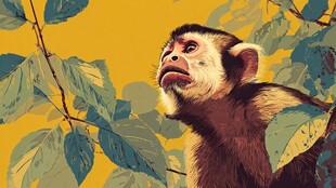 枝头猴子望天空