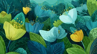 梦幻绿植花卉插画世界