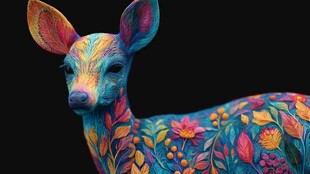 彩绘小鹿 绚丽色彩的艺术呈现