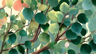 生机盎然的绿叶植物画面