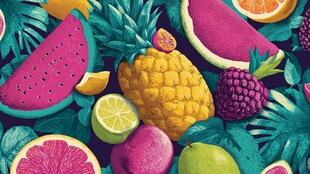 缤纷热带水果插画