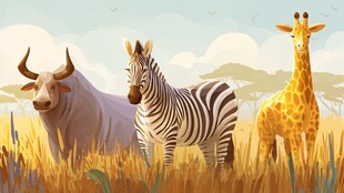 草原上的野生动物大集合