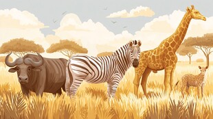 草原上的多样野生动物