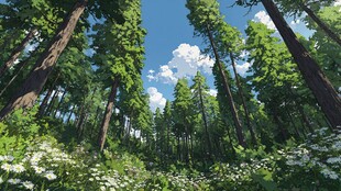 茂密森林中的清新自然景观