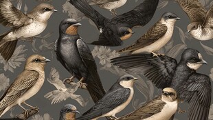群鸟图案 多样鸟类精美呈现