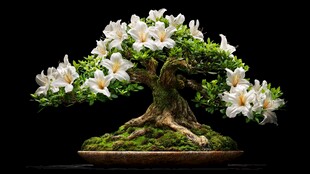 玉兰花盆景 优雅艺术之美