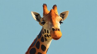 可爱长颈鹿的特写头像