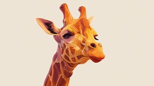 卡通风格长颈鹿头部特写