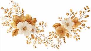 金色花卉装饰图案设计
