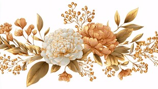 金色花卉装饰图案