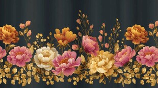 华丽花卉图案装饰边框