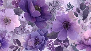 紫色花卉梦幻图案背景