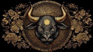 金饰牛头 华丽神秘图腾