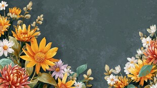 多彩花卉装饰背景图