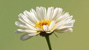 单朵白色雏菊特写