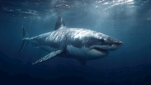 深海中的大白鲨